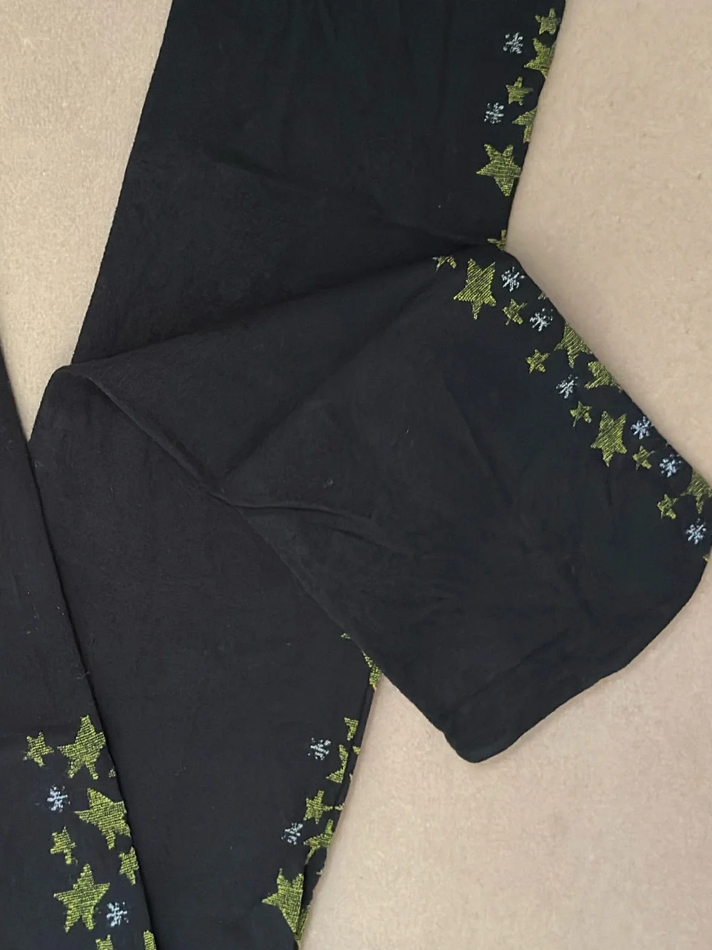 NEW Vintage Kids Black Leggings with Star Trim READ DESCRIP